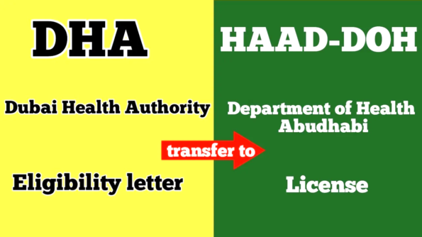 how to transfer Dubai health authority eligibility letter to HAAD