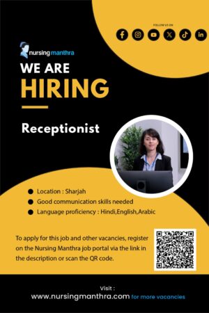 RECEPTIONIST Required for a Clinic in Sharjah UAE