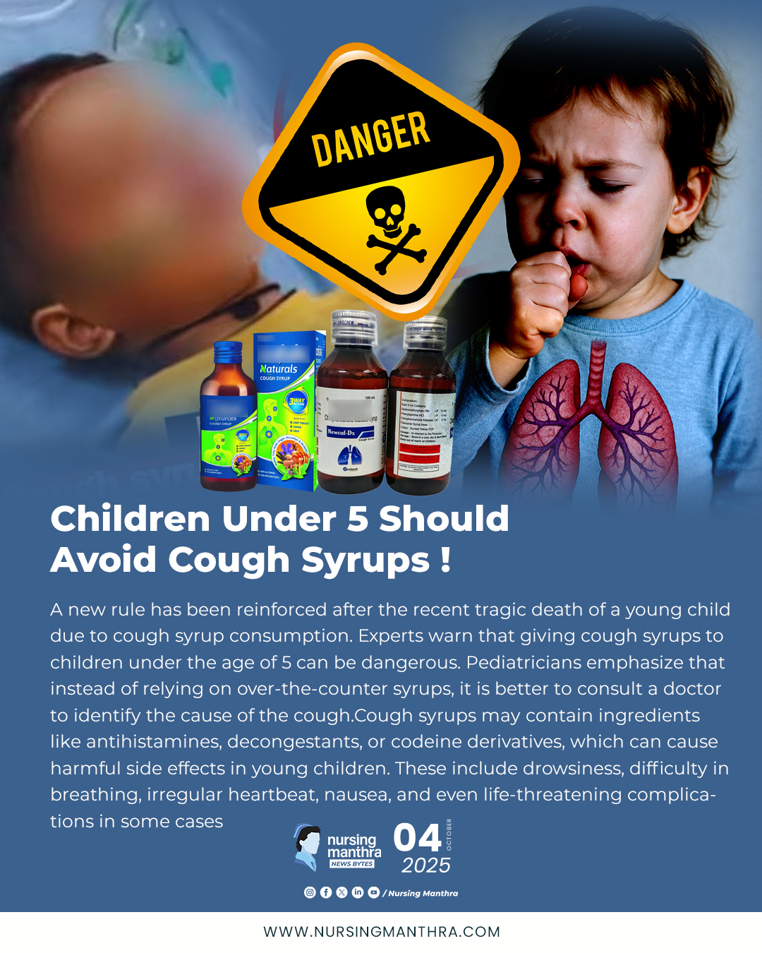 Cough syrups are unsafe for under-2s and best avoided up to 5 years. Learn safe home care, when to see a doctor, and what really helps.