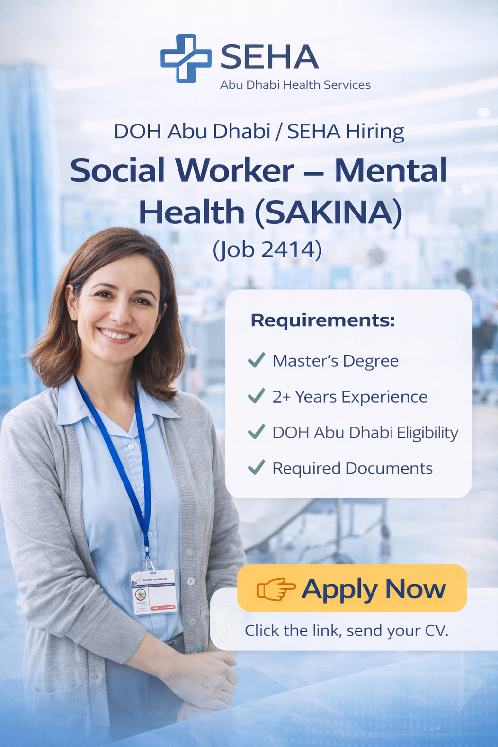DOH Abu Dhabi | SEHA Hiring Social Worker – Mental Health