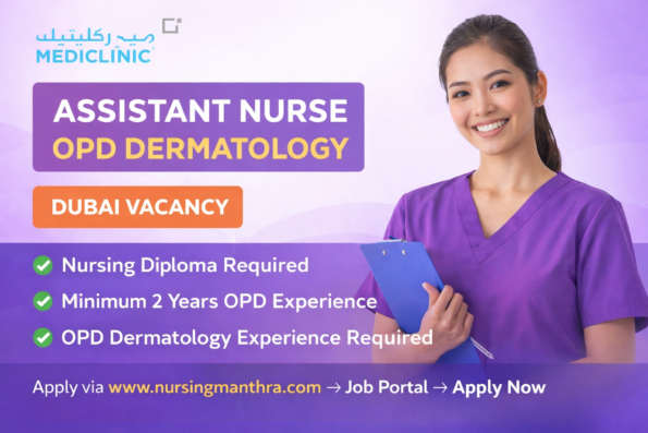 Assistant Nurse – OPD Dermatology Job in Dubai | Mediclinic Parkview Hospital | Ref 67843